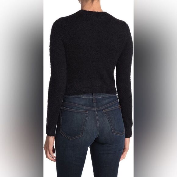 NWT Abound Fuzzy Knit Cropped Sweater Crewneck In Hot Pink Cyclamen Size Xs - Picture 4 of 10